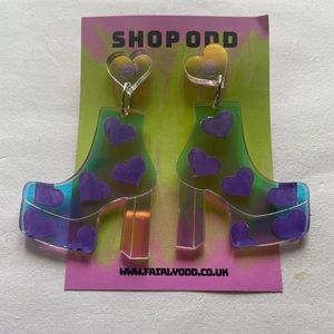 Heart Boots stud earrings